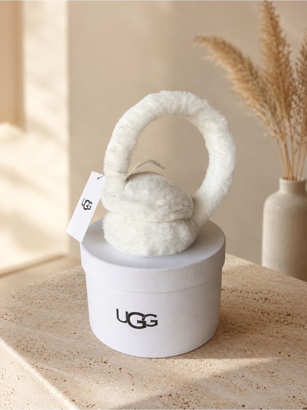 UGG Ivory Plush Over-Ear Headphones
